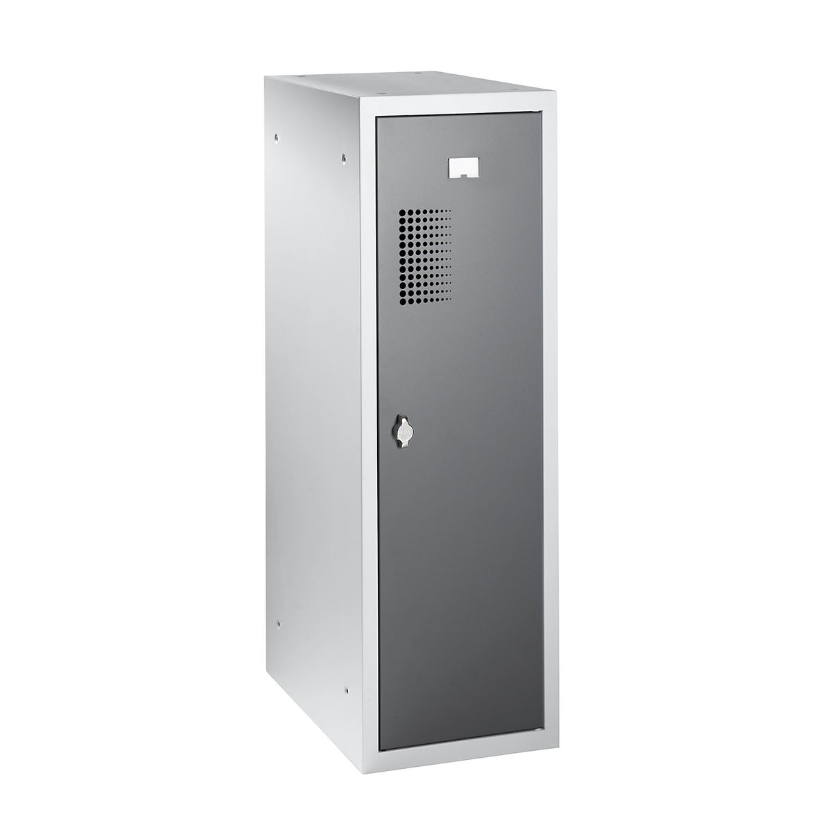 Amsterdam combination compartment locker, single module, light grey / basalt grey, width 300 mm, rotary bolt.