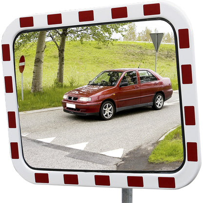 Traffic mirrors made of acrylic glass, polystyrene frame, rectangular, WxH 800 x 600 mm.