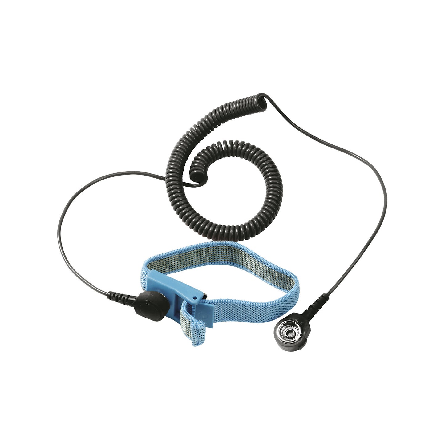 ESD wristband, adjustable, with spiral cable, cable length 3.6 m.