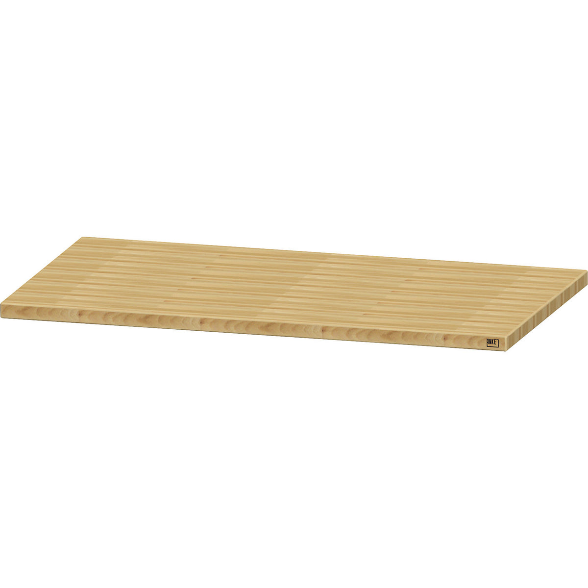 Worktop for workbench, solid copper beech worktop, width 1270 mm, thickness 40 mm.