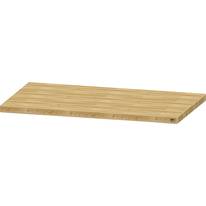 Worktop for workbench, solid copper beech worktop, width 1270 mm, thickness 50 mm.