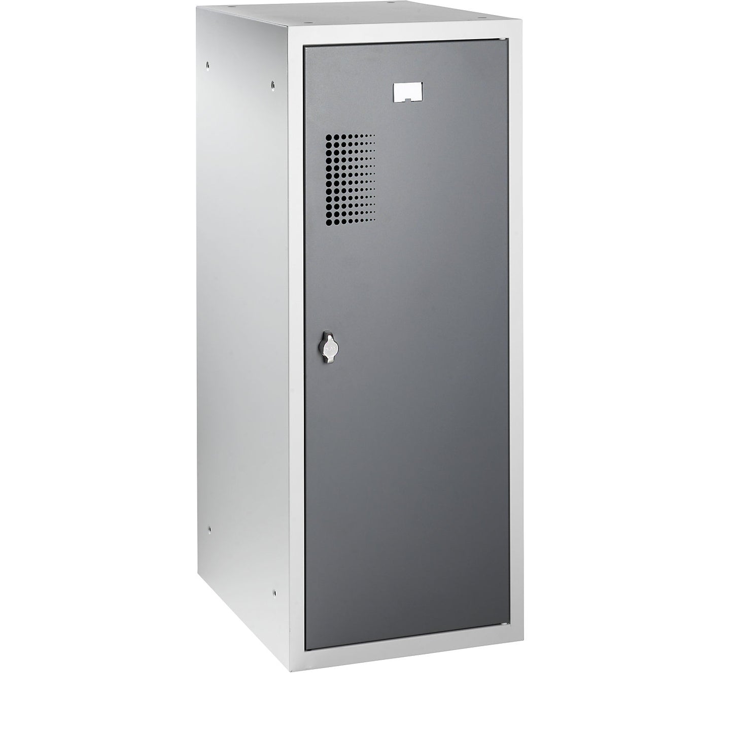 Amsterdam combination compartment locker, single module, light grey / basalt grey, width 400 mm, rotary bolt.