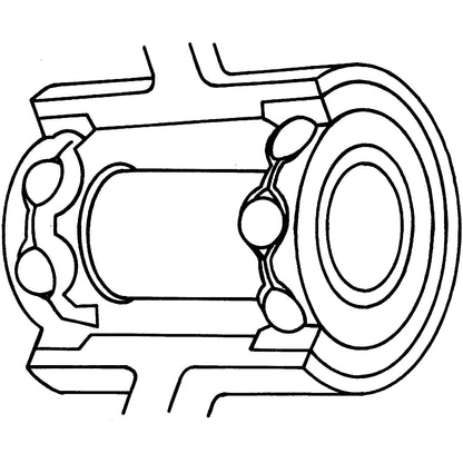 Nylon wheel, ball bearings, wheel Ø x width 125 x 40 mm, max. load 600 kg.