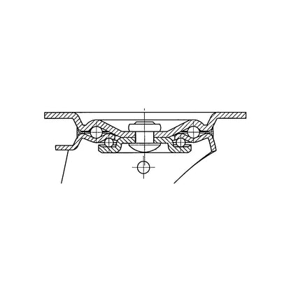 Polyurethane tyre on aluminium rim, wheel Ø x width 160 x 48 mm, swivel castor, max. load 300 kg.