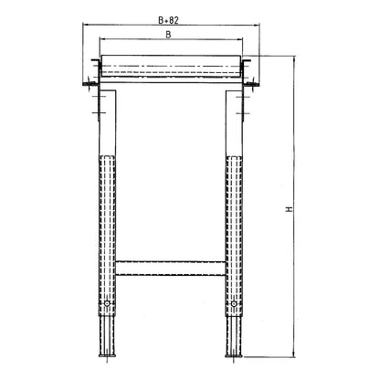 Dual frame support, zinc plated, track width 500 mm, adjustment range 580 - 950 mm.