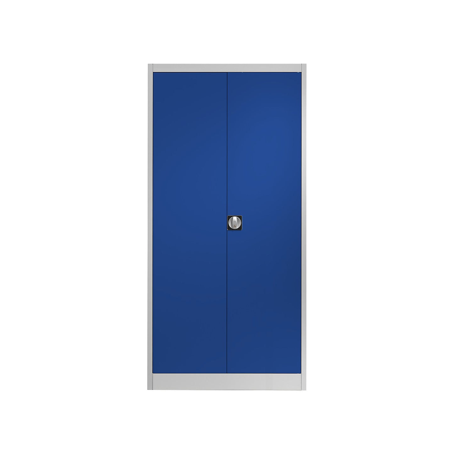 Steel cabinet with double doors, 4 shelves, D 500 mm, light grey / ultramarine.