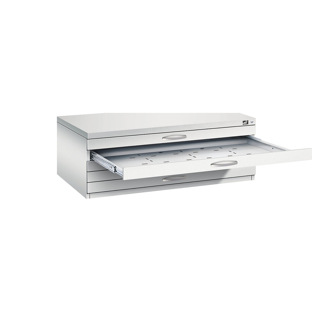 Drawing cabinet, A1, 5 drawers, height 420 mm, light grey.