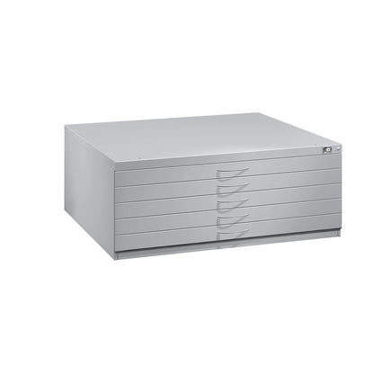 Drawing cabinet, A1, 5 drawers, height 420 mm, light grey.