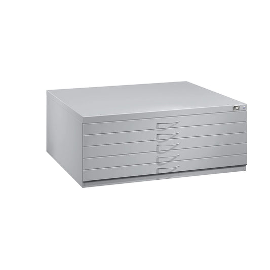 Drawing cabinet, A1, 5 drawers, height 420 mm, light grey.