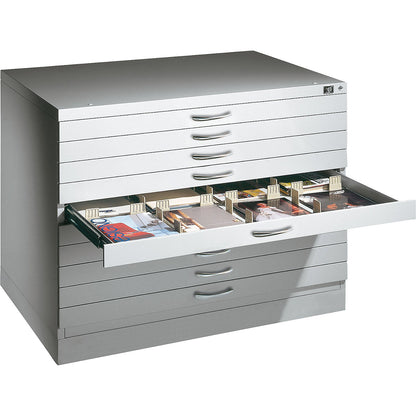 Drawing cabinet, A1, 10 drawers, height 760 mm, light grey.
