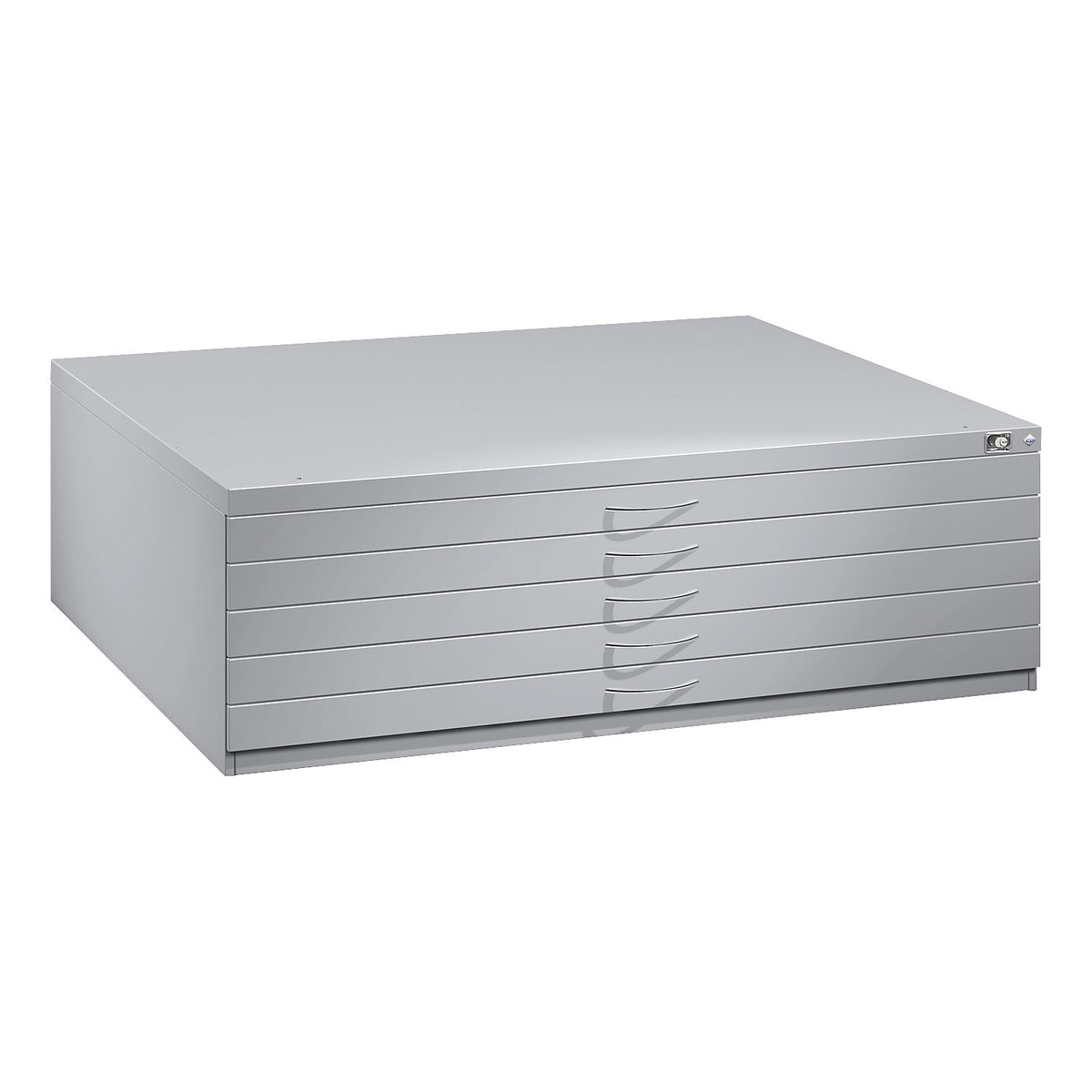 Drawing cabinet, A0, 5 drawers, height 420 mm, light grey.