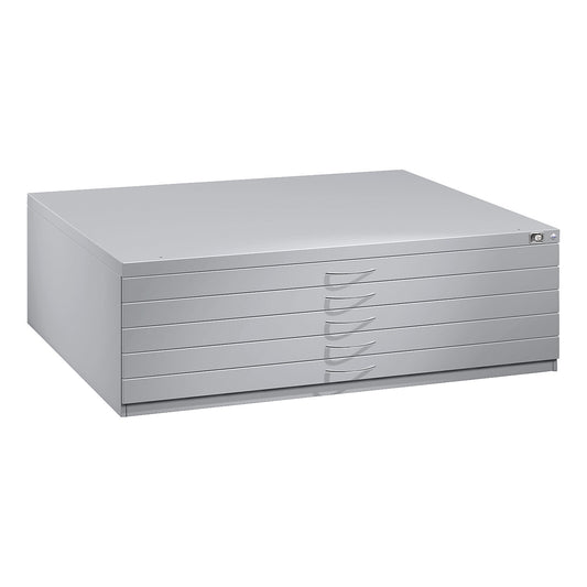 Drawing cabinet, A0, 5 drawers, height 420 mm, light grey.