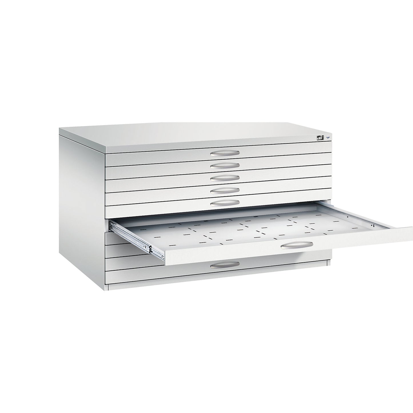Drawing cabinet, A0, 10 drawers, height 760 mm, light grey.