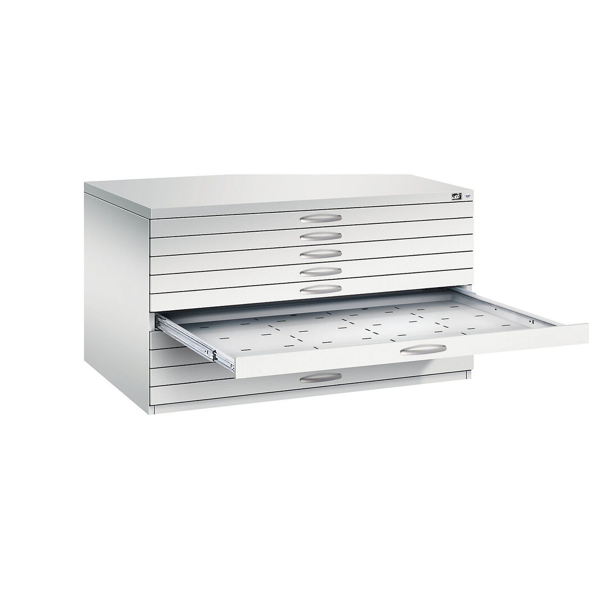 Drawing cabinet, A0, 10 drawers, height 760 mm, light grey.