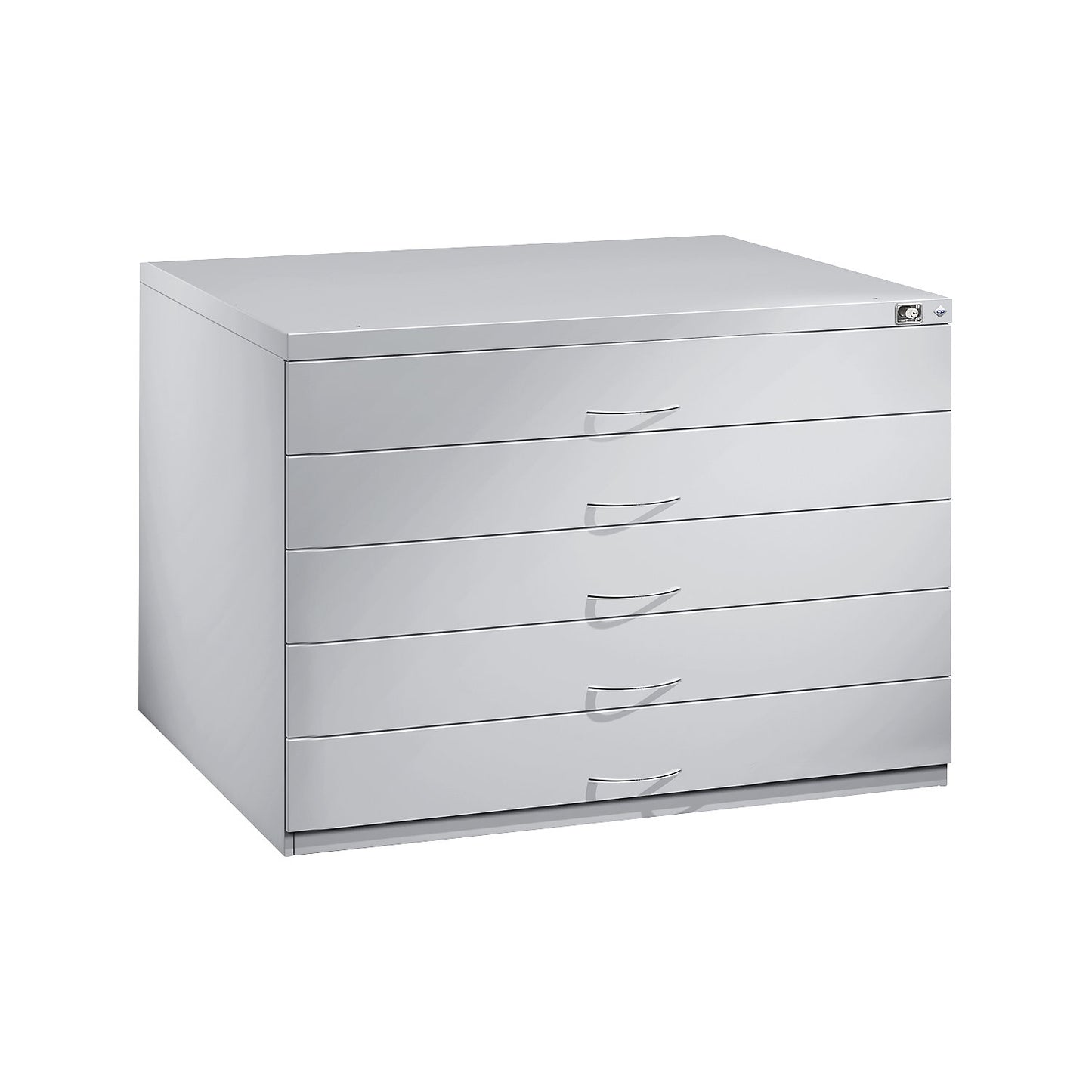 Drawing cabinet, A0, 10 drawers, height 760 mm, light grey.