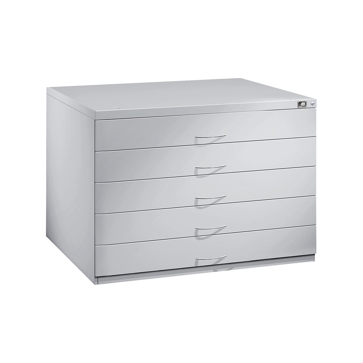 Drawing cabinet, A0, 10 drawers, height 760 mm, light grey.