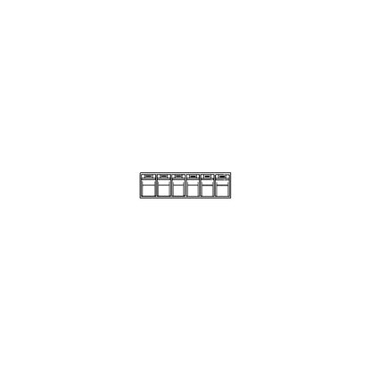 Visual storage container system, housing HxWxD 113 x 600 x 91 mm, 6 bins, blue.
