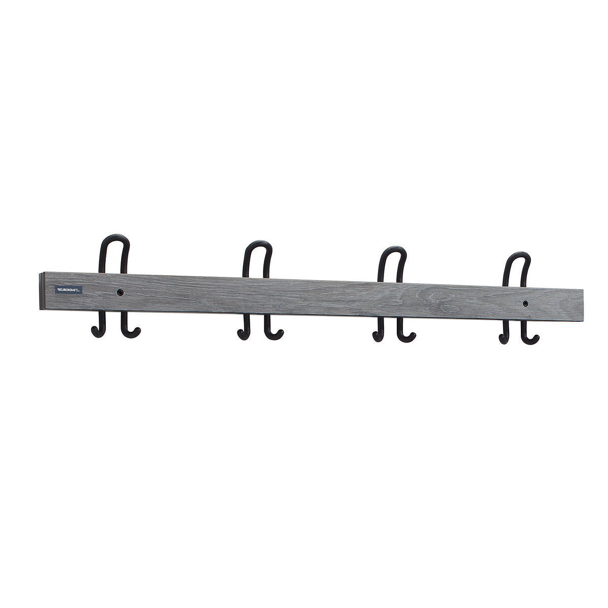 Coat rail with double hooks, length 1000 mm, 4 double hooks, oak silver cover.