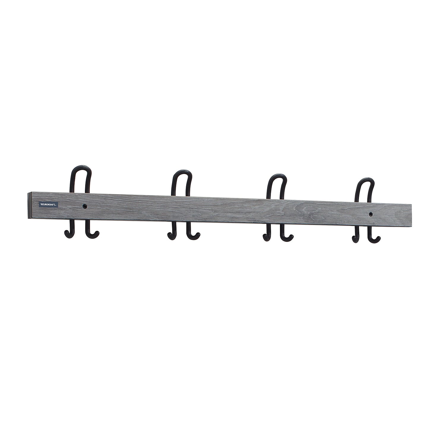 Coat rail with double hooks, length 1000 mm, 4 double hooks, oak silver cover.