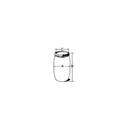Lidded drum with UN-X hazardous goods approval, capacity 30 l, 1+ items.
