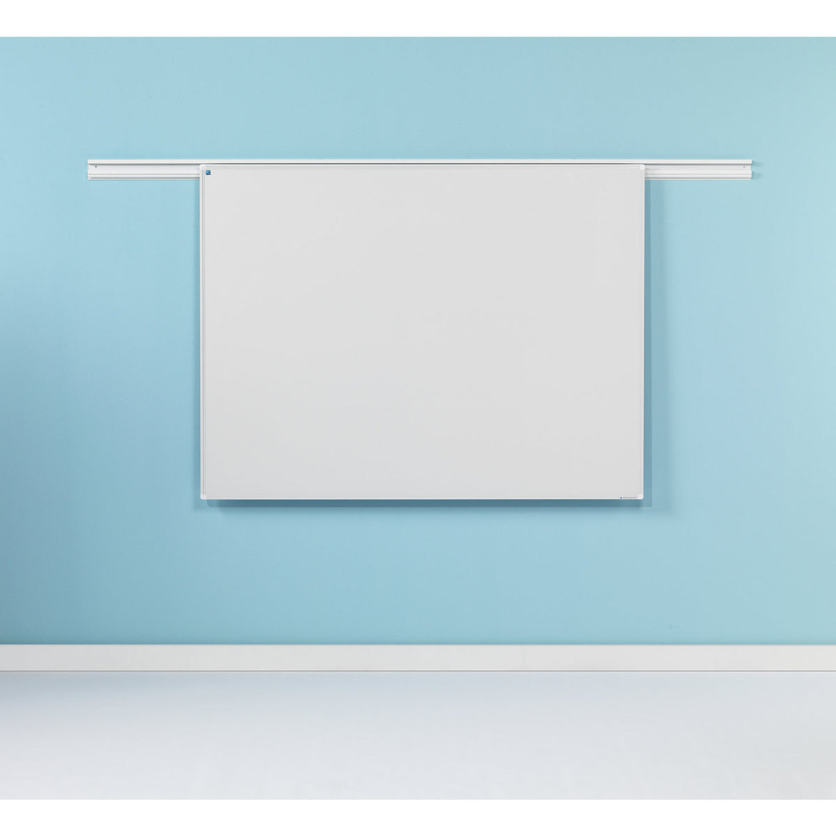 Whiteboard for dual rail system, sheet steel, enamel, WxH 1800 x 900 mm.