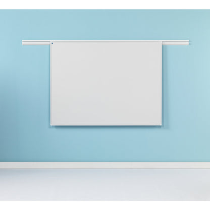 Whiteboard for dual rail system, sheet steel, enamel, WxH 1800 x 900 mm.