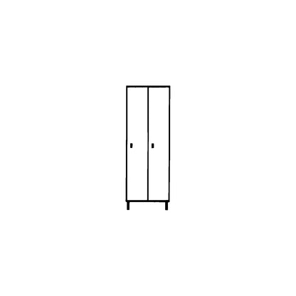 Munich locker, 2 compartments, light grey / silver grey, W 800 mm, with feet.