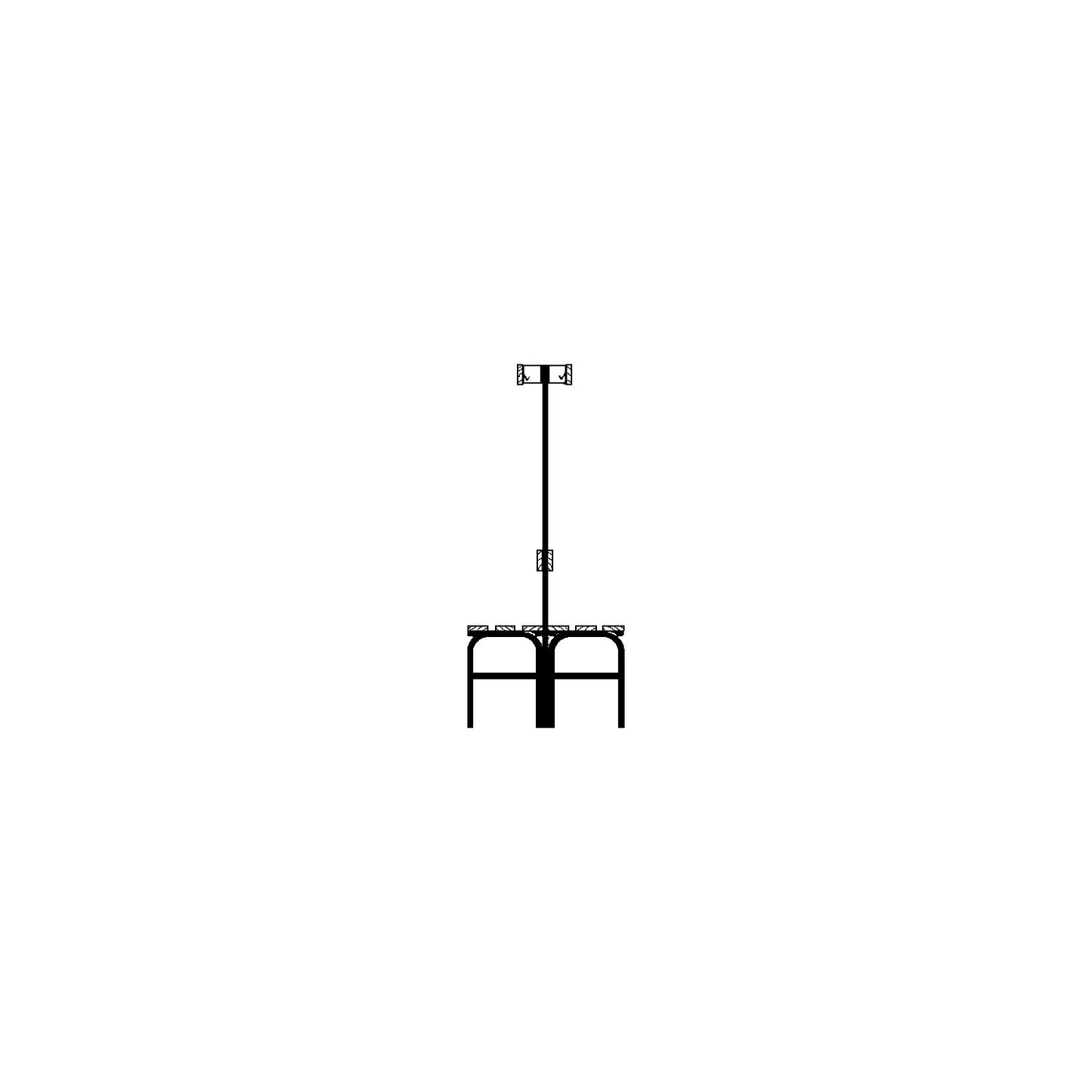 Changing room bench with aluminium slats, HxD 1650 x 725 mm, double sided, length 2000 mm, 12 hooks, charcoal, shoe rack.