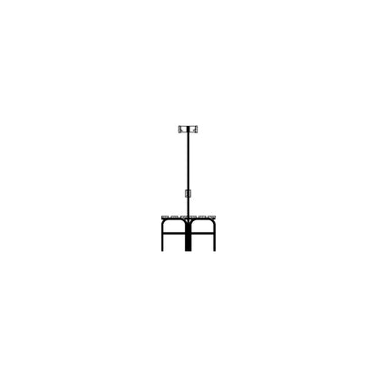 Changing room bench made of stainless steel, HxD 1650 x 725 mm, length 1015 mm, 6 hooks, light grey.