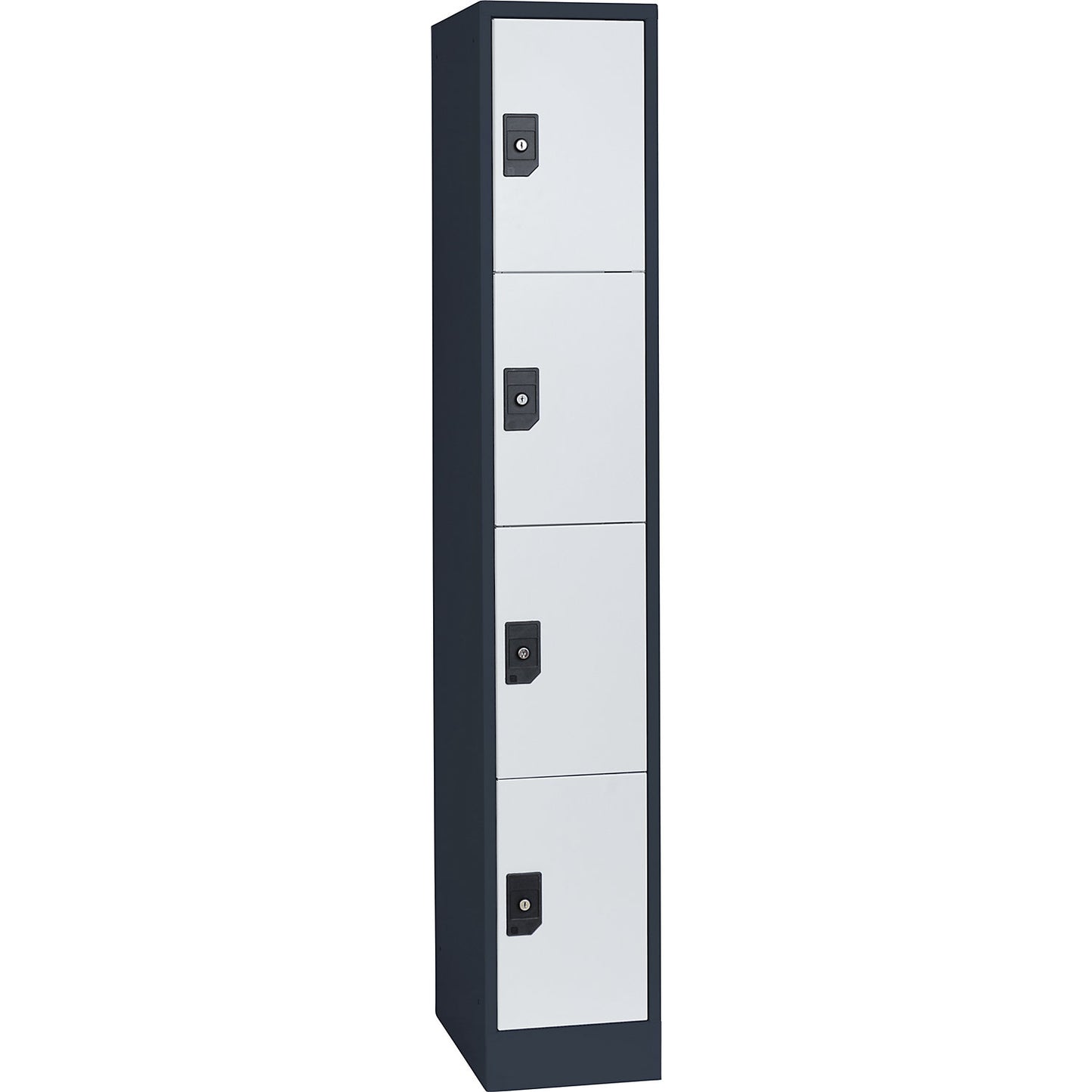 Stuttgart 4-fold compartment locker, 1 compartment, W 300 mm, charcoal / light grey.