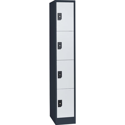 Stuttgart 4-fold compartment locker, 1 compartment, W 300 mm, charcoal / light grey.