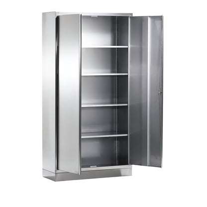 Stainless steel multi-purpose cupboard, 4 shelves, HxWxD 1950 x 1000 x 400 mm.