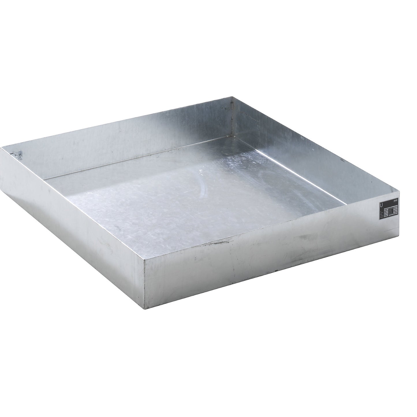 Pallet sump tray, LxWxH 1200 x 1200 x 185 mm, hot dip galvanised.