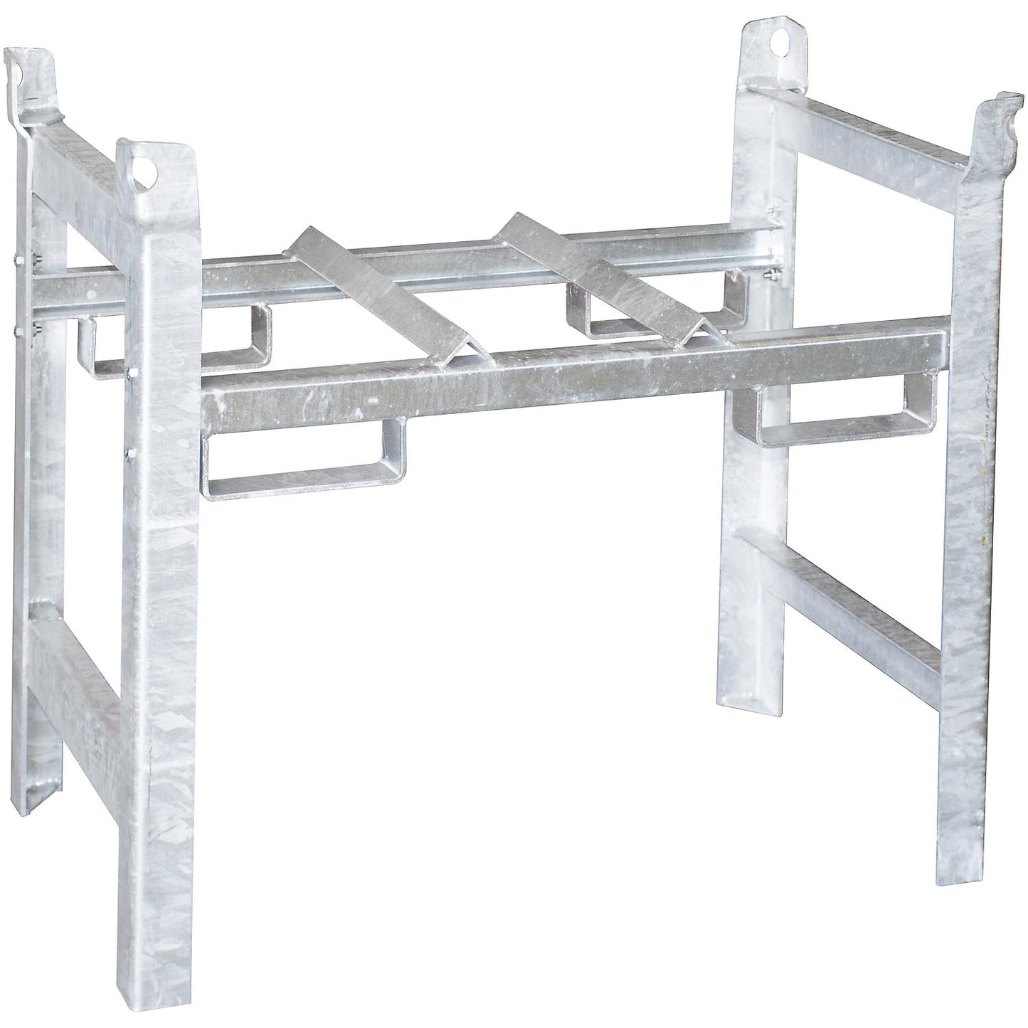 Stacking frame for drum shelving, for 1 x 200 l drum, zinc plated, WxDxH 980 x 580 x 850 mm.