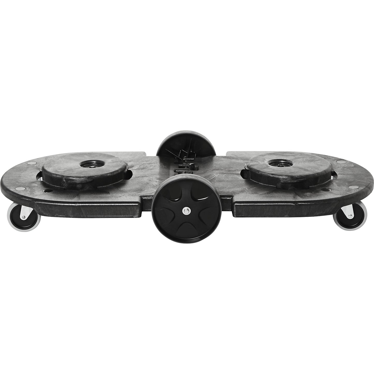 BRUTE® transport dolly/wheeled base, tandem dolly, 4 swivel castors, 2 large fixed castors.