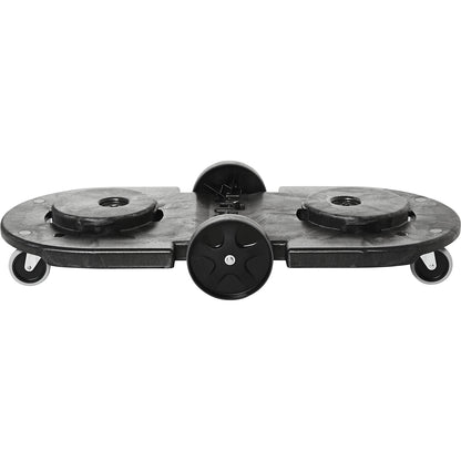 BRUTE® transport dolly/wheeled base, tandem dolly, 4 swivel castors, 2 large fixed castors.