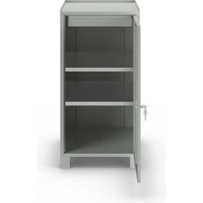 Tool cupboard with feet, HxWxD 1000 x 500 x 500 mm, 1 drawer, 2 shelves, light grey RAL 7035.