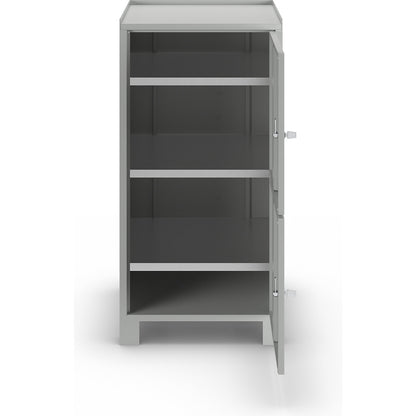 Tool cupboard with feet, HxWxD 1000 x 500 x 500 mm, 2 lockable compartments with 1 shelf each, light grey RAL 7035.