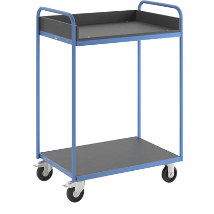 MOBIL work table, max. load 250 kg, 2 shelves, LxWxH 912 x 608 x 1287 mm.