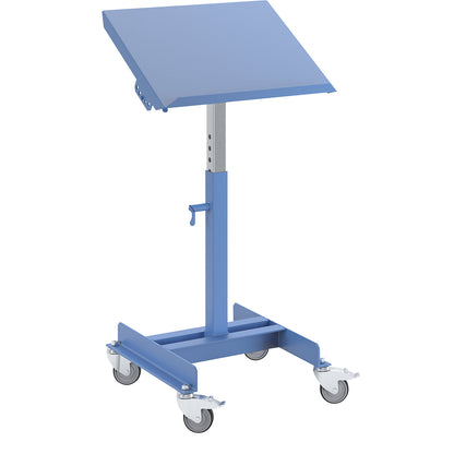 Work stand, max. load 150 kg, mobile, height adjustment range 720 - 1050 mm, height adjustment with spring bar stop system.