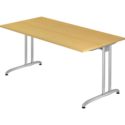 Desk, HxD 720 x 800 mm, width 1600 mm, beech finish.
