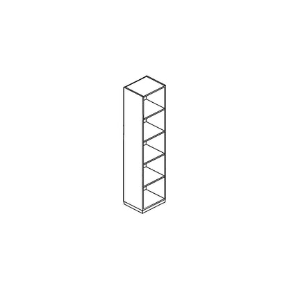 LENA - Office shelf unit, 4 shelves, 5 file heights, HxWxD 1869 x 600 x 442 mm, beech finish.