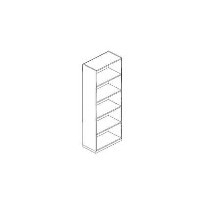 LENA - Office shelf unit, 4 shelves, 5 file heights, HxWxD 1869 x 800 x 442 mm, beech finish.