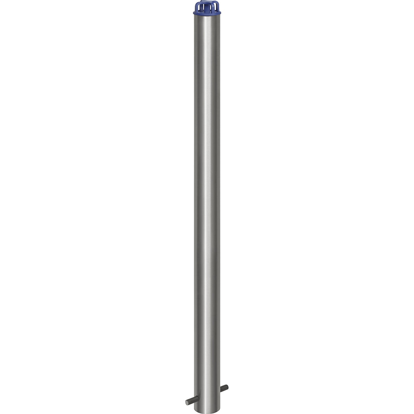 Stainless steel barrier post, with chain head, for concreting in, Ø 76 mm.