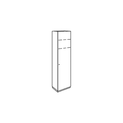 P12 - Cloakroom locker, door hinged on left, white.