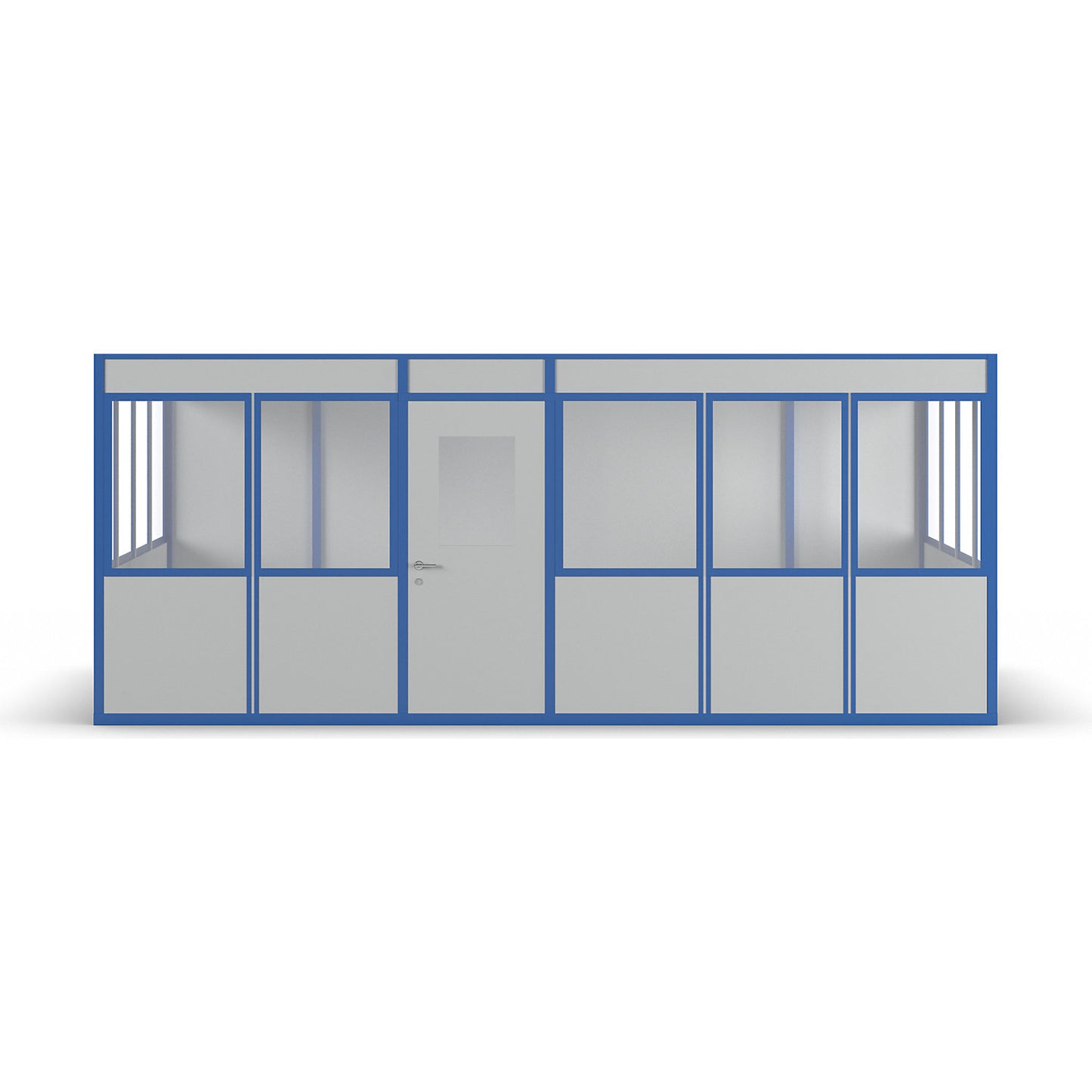 Prefab office, 4-sided, free-standing version, external width 4100 mm, external length 6100 mm.