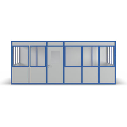 Prefab office, 4-sided, free-standing version, external width 4100 mm, external length 6100 mm.