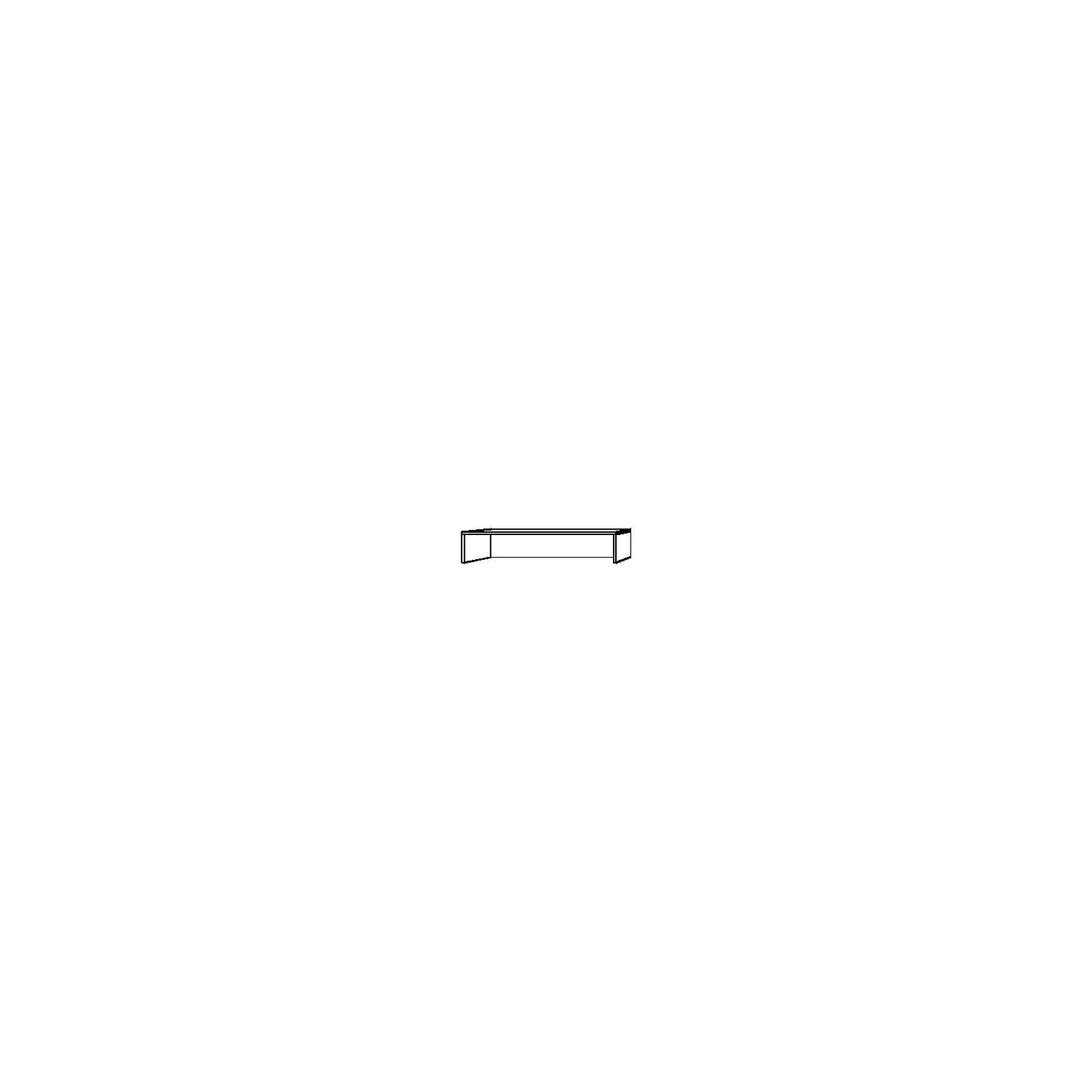 VIOLA - Counter extension, for desk, 1600 mm wide, white.
