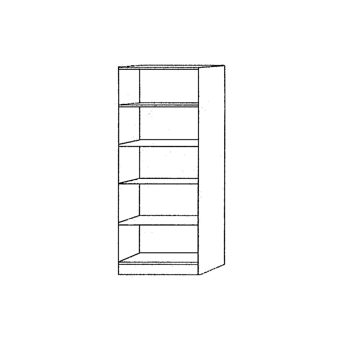 Shelf unit, height 2004 mm, 4 shelves, white.