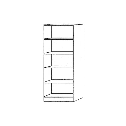 Shelf unit, height 2004 mm, 4 shelves, walnut.